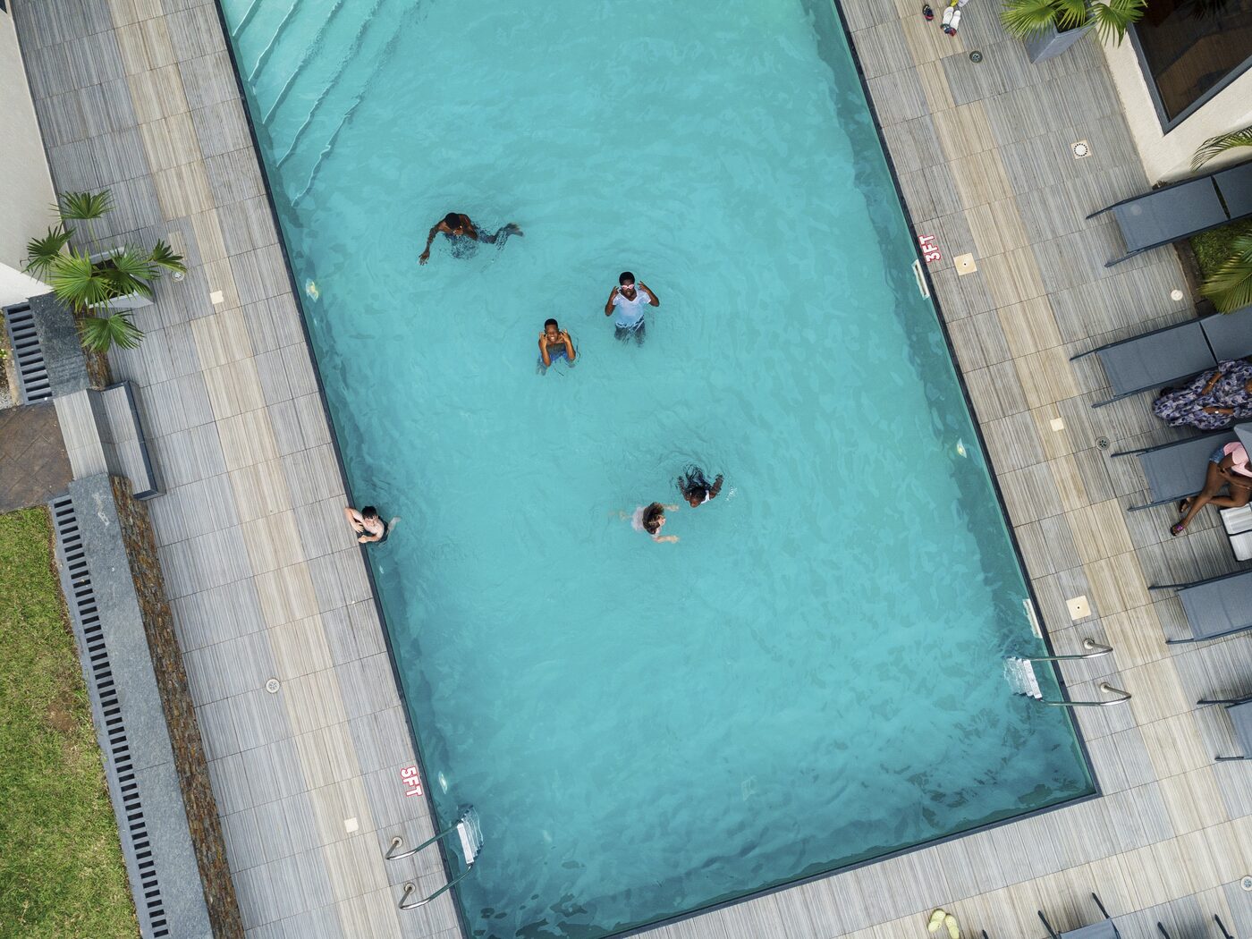 Aerial view of the pool